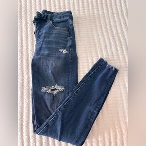 American Eagle Outfitters Ripped Indigo Skinny Jeans